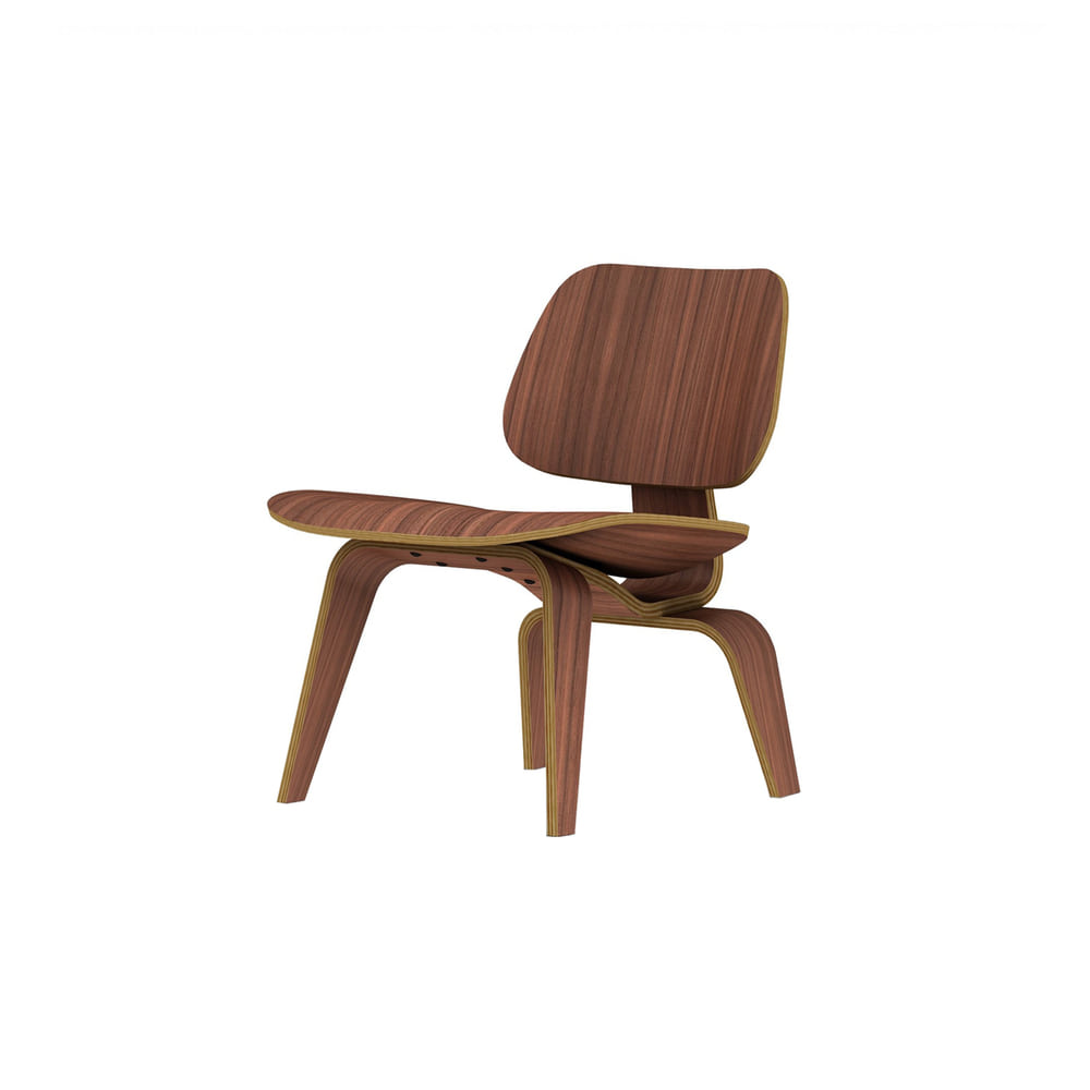 Eames Molded Plywood Lounge Chair, Wood Base (Walnut)