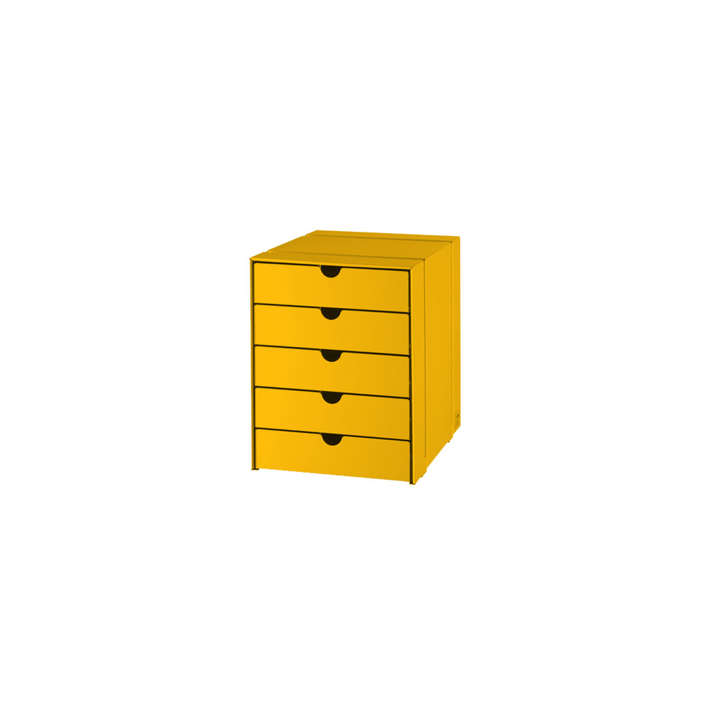 USM Inos Box Set C4 With 5 Closed Trays (Golden Yellow)