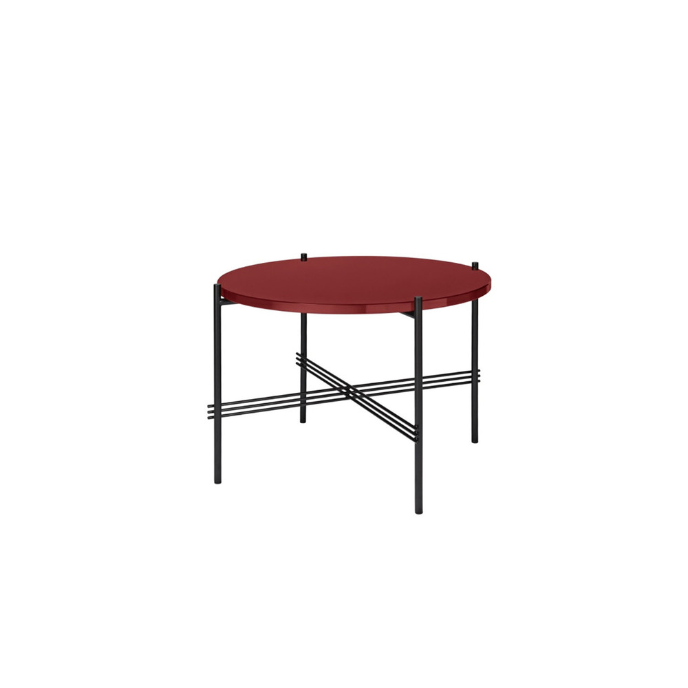 TS Coffee Table Ø55 Black Base Glass Top (Vintage Red)  전시품 50%