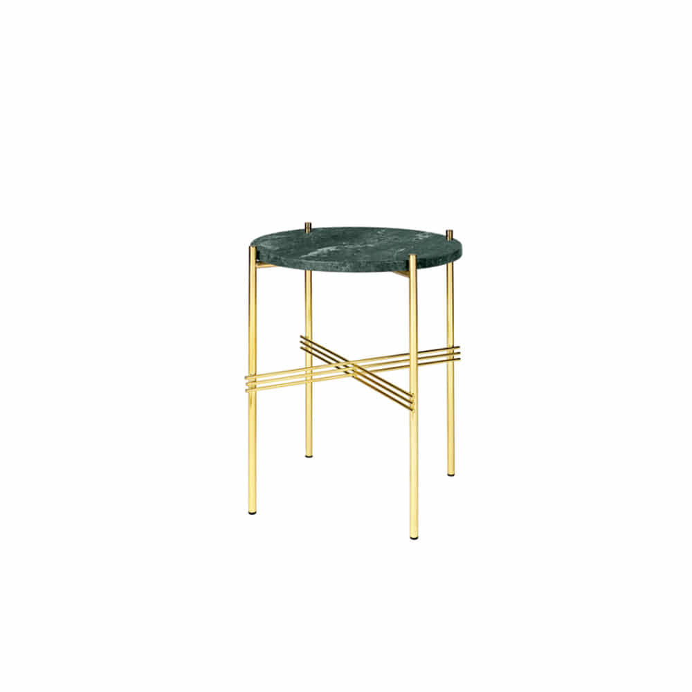 TS Coffee Table Ø40 Brass Base Marble Top (Green)  전시품 50%