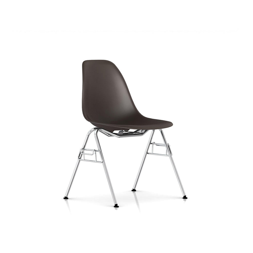 Eames Plastic Side Chair, Stacking Base (Java/Chrome) 전시품 30%